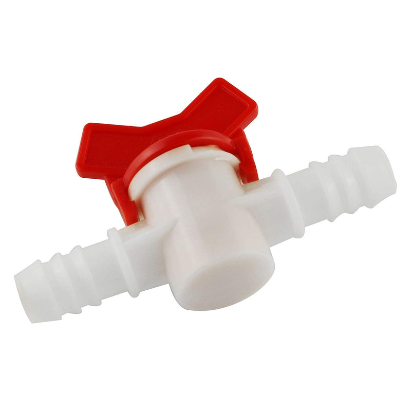 [Australia - AusPower] - DGZZI Barbed Ball Valve 2PCS 1/2-Inch ID In-Line Ball Valve Shut-Off Switch with Hose Barb for Drip Irrigation and Aquariums White 0.5 Inch 