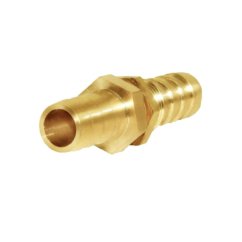 [Australia - AusPower] - Joywayus 2pcs 1/4'' ID Hose Barb Thru-Bulk Head Hex Union Brass Fitting with Flat Washer Gasket Water/Fuel/Air 1/4×1/4-2 Pack 