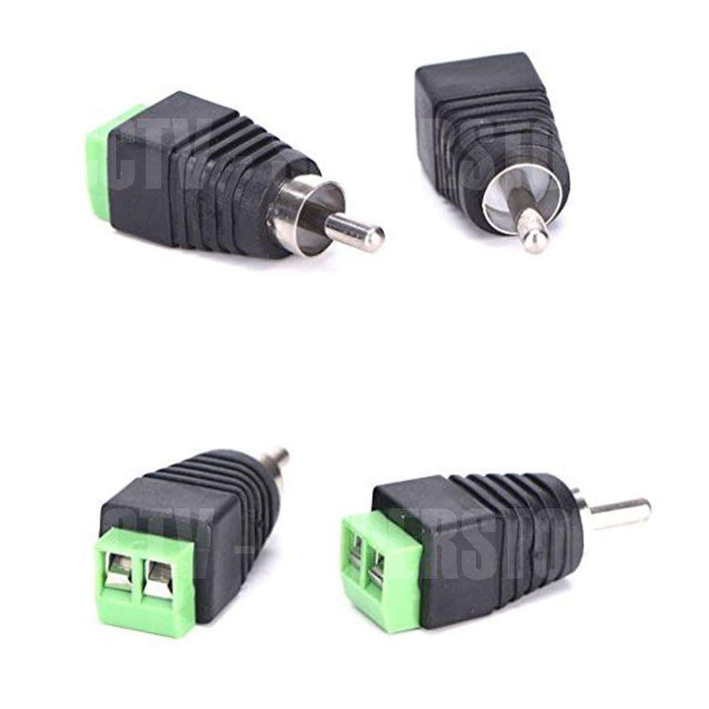 [Australia - AusPower] - RCA Phono Male Plug to AV Screw Terminal Video Connector, RCA Cable Audio Adapter, Solderless Converter Audio/Video Speaker Wire Connectors (20) 