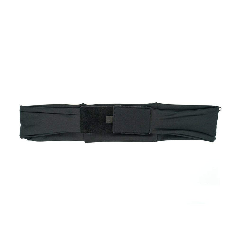 [Australia - AusPower] - Sprigs 3 Pocket Adjustable Running Belt Waist Pack, Fanny Pack for Working Out with Sweat Resistant Backing, Holds All iPhone Models Black/Black Large/XL 