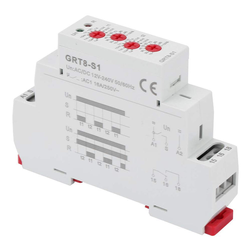 [Australia - AusPower] - Delay Relay, Repeat Cycle Time Relay, Cycle Timer Relay, GRT8-S1 Mini Asymmetric Cycle Timer, ON/Off Repeat Cycle Time Relay, AC/DC12-240V 