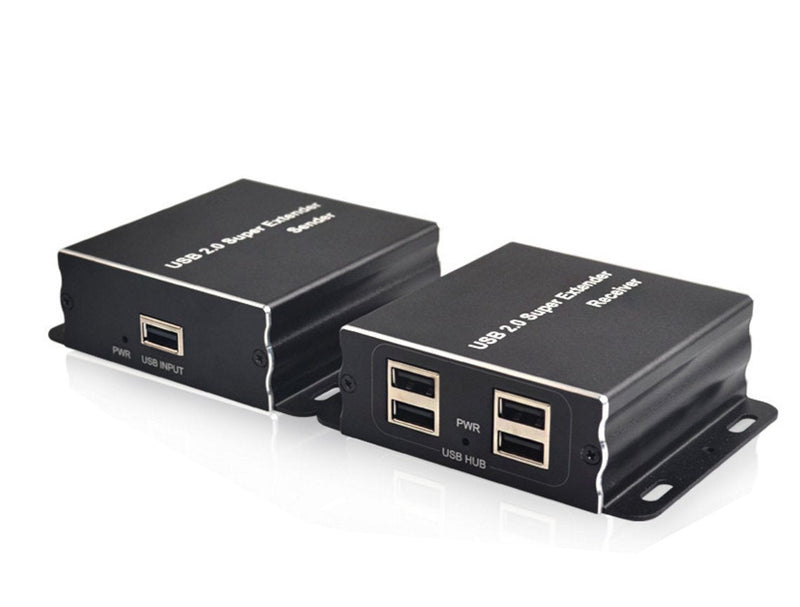 [Australia - AusPower] - E-SDS USB Extender Over Cat5E/6 up to 196ft, USB2.0 Over Cat6 Cat5E Extender with 4 USB 2.0 Ports, Plug and Play, No Driver Needed Support All Operating System, Two Web Cameras Work Synchronously USB Extender 4 Ports 