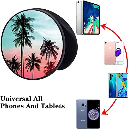 [Australia - AusPower] - Multi-Function Cell Phone Stand,Purple Blue Galaxy Black Palm Trees White Expanding Stand Grip for Smartphones and Tablets (4 Pack) 