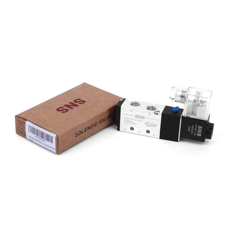 [Australia - AusPower] - SNS 4V210-N08/DC12V 5/2 Port 1/4 NPT Inlet Single Coil Pilot-Operated Electric Solenoid Valve 