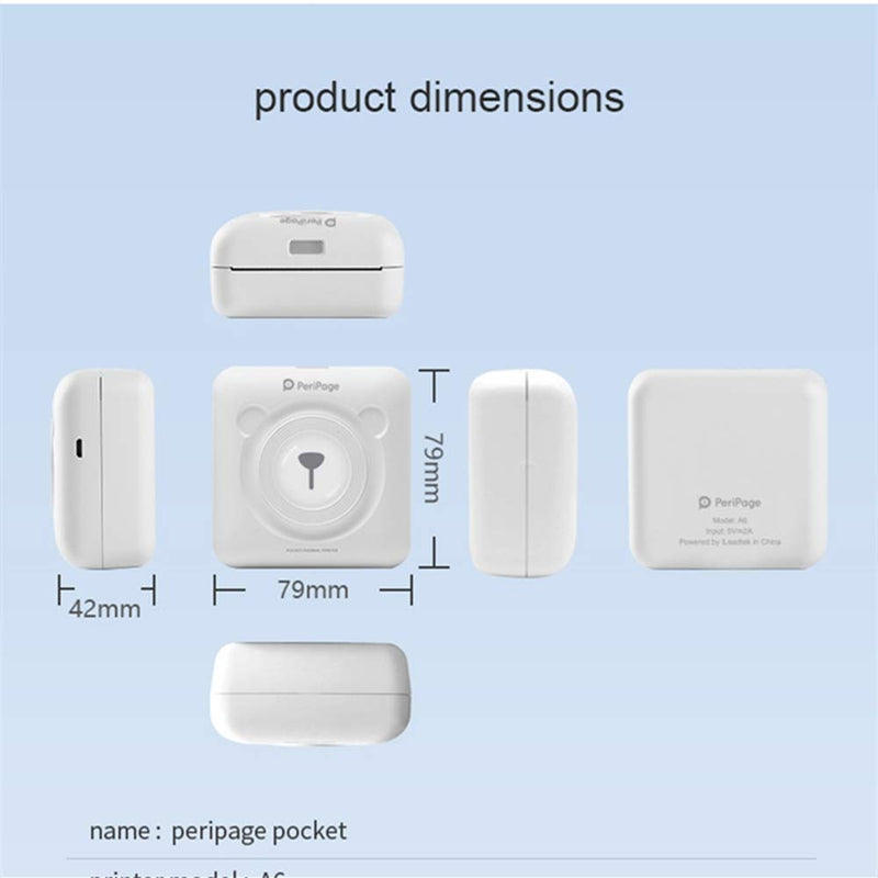 [Australia - AusPower] - JEPOD A6 PeriPage Mini Portable Bluetooth Wireless Photo Printer Pocket Thermal Printer Mobile Printer Supports Android iOS (Pink) Pink 