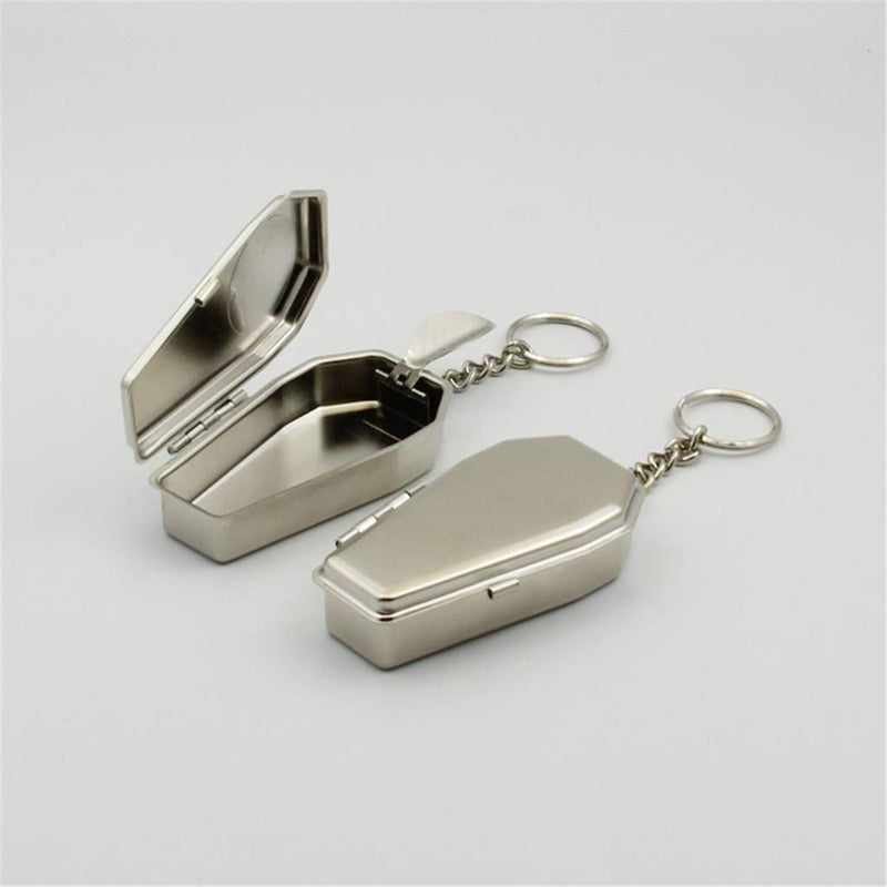 [Australia - AusPower] - tegongse Tinplate Coffin Shape Pocket Ashtray, Portable Mini Ash Tray with Lids, Modern Easily Bringing Smoking Ash Organizer for Travelling, Camping 