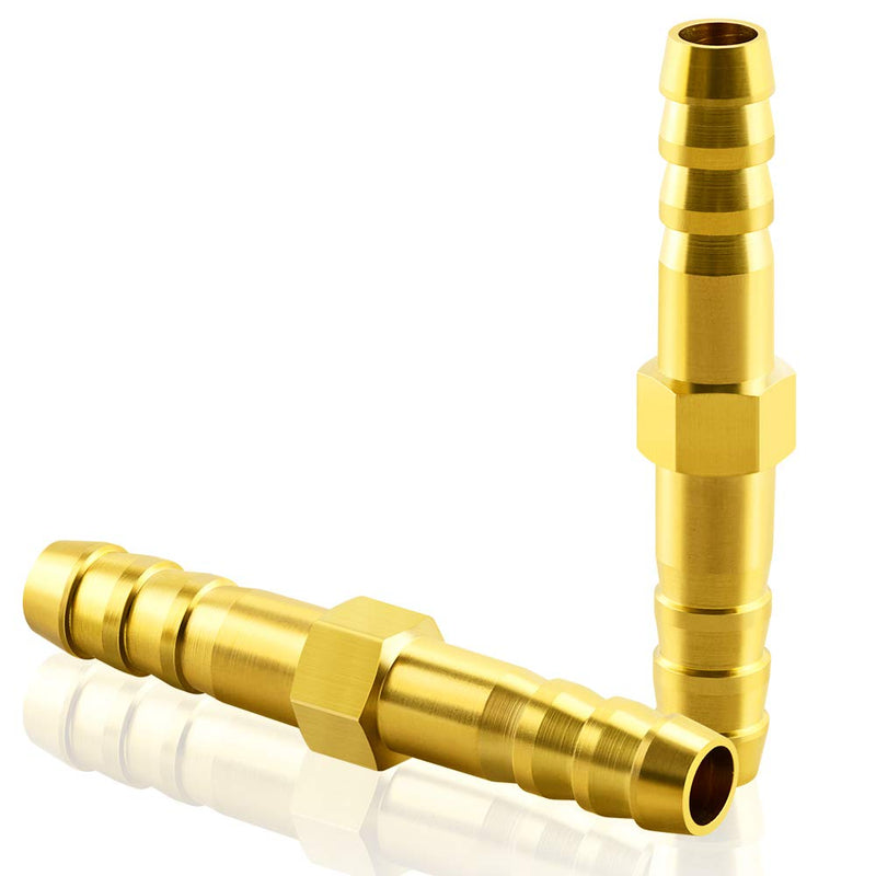[Australia - AusPower] - TAILONZ PNEUMATIC Union 1/4" Barbed x 1/4" Barbed Splicer Brass Hose Fitting Mender Joiner（Pack of 10） 1/4" Barb x 1/4" Barb 