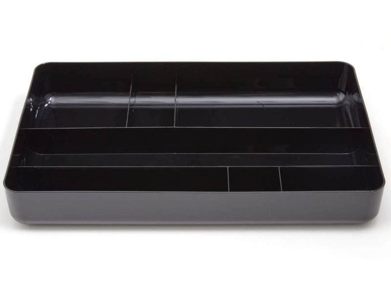 [Australia - AusPower] - 1InTheOffice Desk Drawer Organizer Tray, 7 Compartment Tray, Plastic Desk Organizers, Black 14.13"L x 9.13"W x 2.04"H 