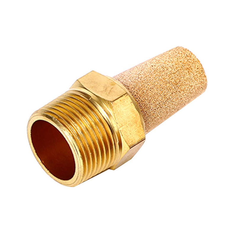 [Australia - AusPower] - Beduan Pneumatic Brass Exhaust Muffler Filter, 1/2" Male Thread Hex Sintered Silencer Air Line Fitting 1/2" NPT 