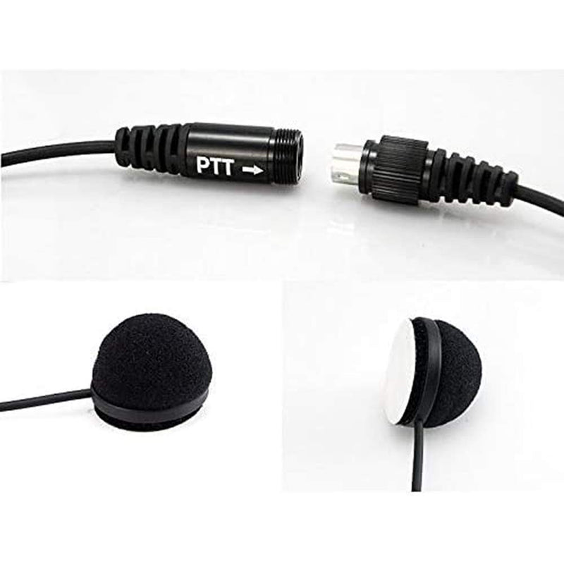 [Australia - AusPower] - BAOFENG Helmet Kit 2 PIN Full Face Motorcycle Headset Earpiece Mic, for BaoFeng/Ken Wood/WOU Xun/Pu Xing/Lin ton Two Way Radio Walkie Talkie, Black 