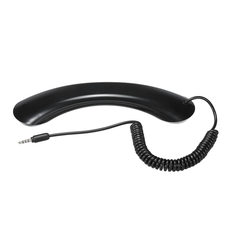 [Australia - AusPower] - MECCANIXITY 3.5mm Retro Telephone Handset Cell Phone Telephone Receiver for Microphone Speaker Black 