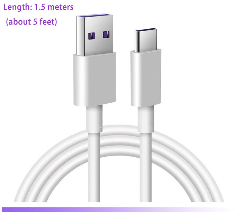 [Australia - AusPower] - 5ft Type C 5A Super Charging Cable Supports Mobile Phone 5A high Current Charging Suitable for Huawei P10 / P10PLus / P20 / Mate 20 / P20pro / P30 / P30pro etc QC3.0 Fast Charging is Also Supported 