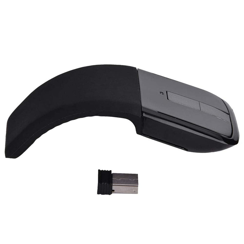 [Australia - AusPower] - USB Foldable Wireless Touch Mouse, Arc Touch Mouse Mice with USB Receiver for PC/Laptop/Smart TV, Stylish Appearance(Black) 