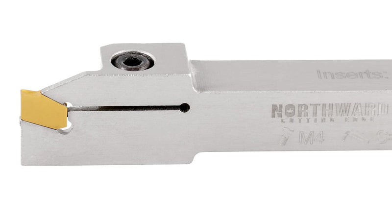 [Australia - AusPower] - Accusize Industrial Tools 1/2'' Shank Heavy Duty Indexable Grooving/Cut-Off Holder, Nickel Plated, with a Gtn-2 Tin Coated Carbide Insert, 2415-5024 1/2" x 1/2" 