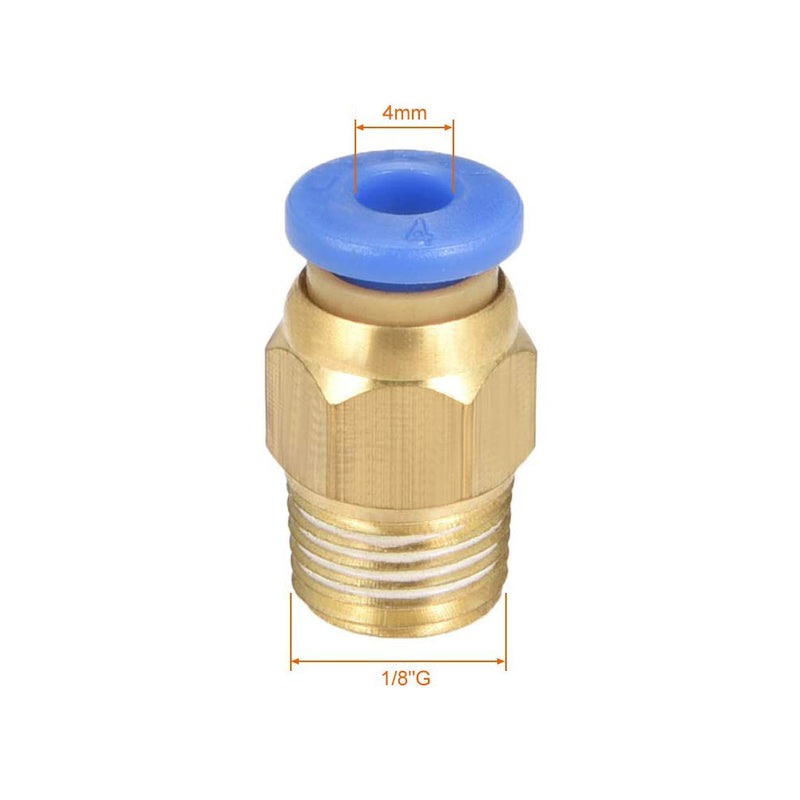 [Australia - AusPower] - PC4-01 Push to Connect Fittings, 4mm Tube OD x 1/8” G Thread, Straight Pneumatic Quick Fitting Air Line Connector 20Pcs 4mm OD x 1/8” G 