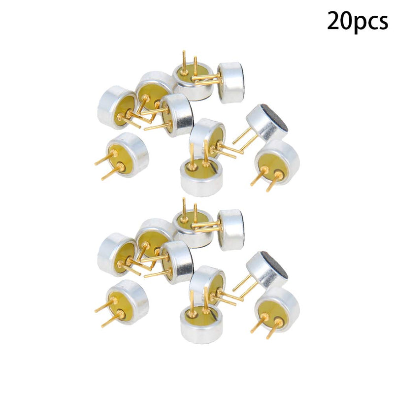 [Australia - AusPower] - Fielect 20Pcs 4522P-38DB Electret Microphone Pickup 4.5mm x 2.2mm Cylindrical Condenser MIC with Pins 