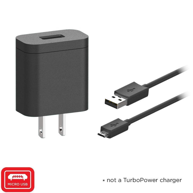 [Australia - AusPower] - Motorola 10W Rapid Charger with 3.3 Foot USB-A to Micro USB Cable for Moto E6, E6 Plus, E6s, E5, E5 Play/Cruise, E4, E4 Plus, Motorola Audio Accessories- Black (Not a TurboPower Charger) 