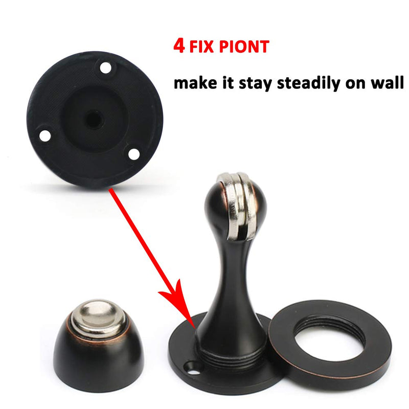 [Australia - AusPower] - Solid Mental Magnetic Door Stop, Wall Mounted, Oil Rubbed Bronze 1 PCS Oil Rubbed Bronze 