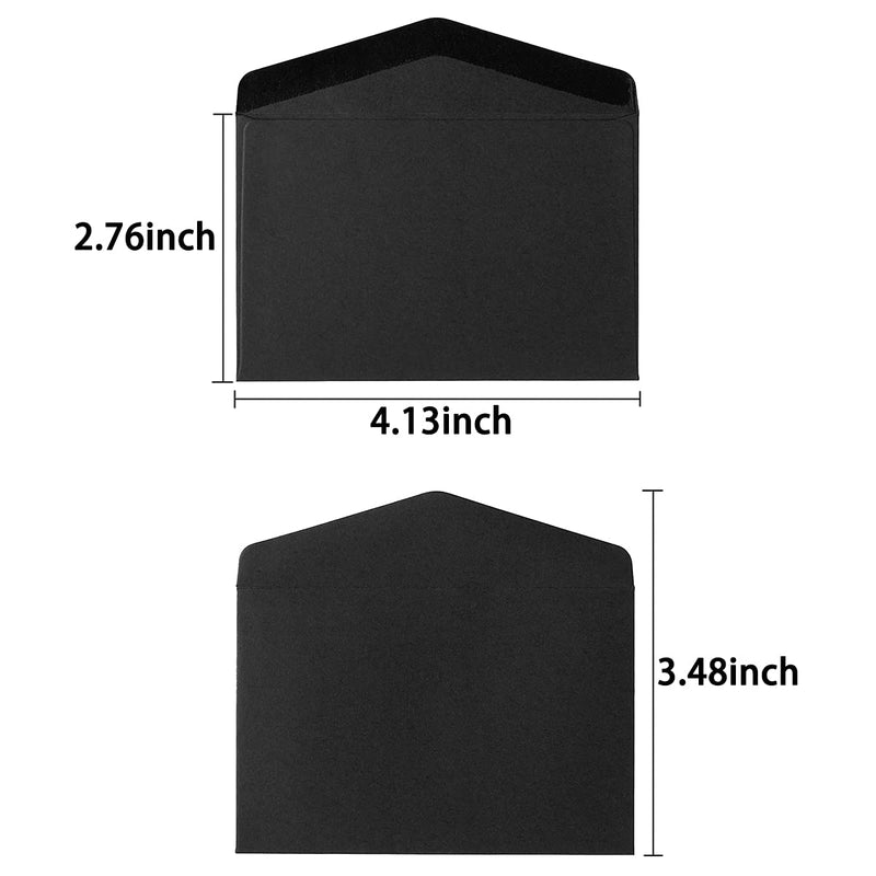 [Australia - AusPower] - 120 Pack Kraft Mini Envelopes Small Envelopes Self-Adhesive Tiny Pockets for Business Cards Christmas Holiday Small Gift Cards Invitations Cards(4.13"×2.76") (Black) Black 