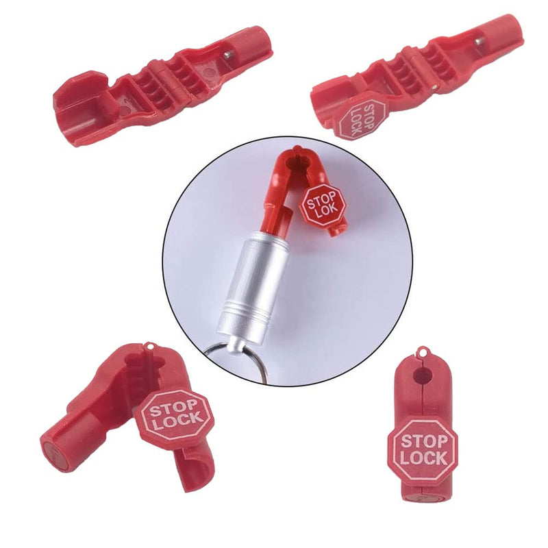 [Australia - AusPower] - TooWin 100PCS Peg Hook Stop Lock for Prevent The Sweep Theft of Displayed Products on A Wire Peg, Plastic Red Security Lock ,Retail Shop Anti-Theft Display - 6mm 