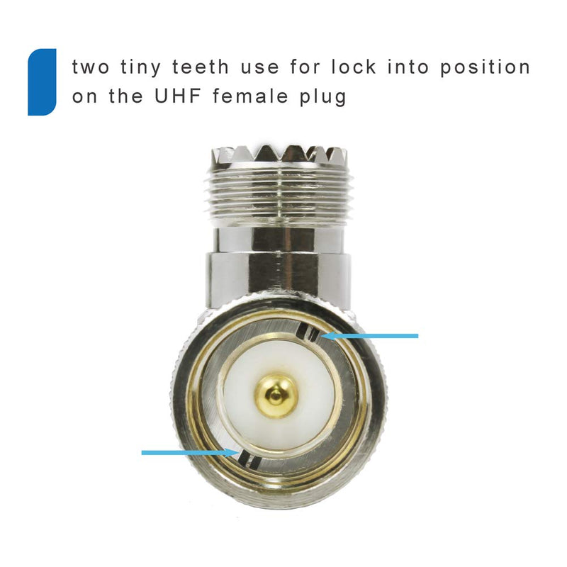 [Australia - AusPower] - UHF Male PL-259 to UHF Female SO-239 L Shape Right Angle 90 Degree RF Coax Coaxial Adapter Connector（Pack of 4） Eifagur 