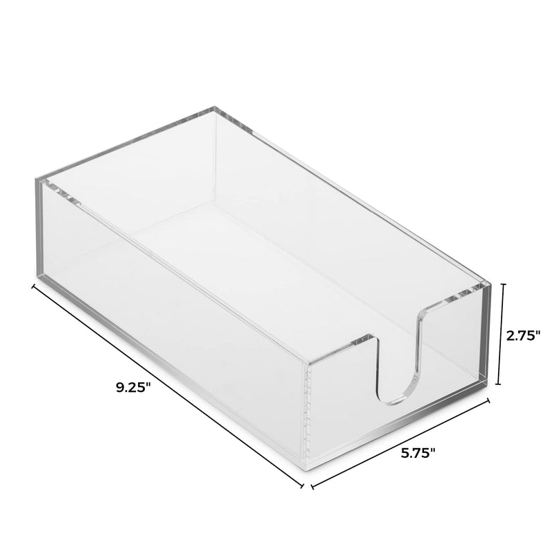 [Australia - AusPower] - BloominGoods Guest Towel Napkin Holder For Bathroom Or Kitchen - Clear Acrylic Hand Towel Storage Tray - Classic Rectangle Napkin Holder For Table, Dining table. 