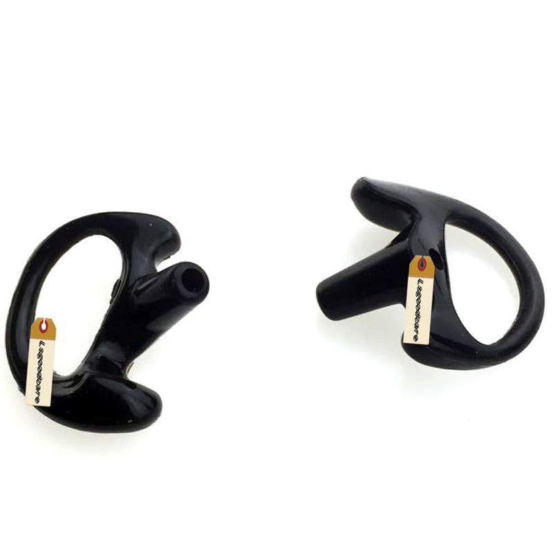 [Australia - AusPower] - Replacement Earmold Earbud Left Ear Piece Compatible for Motorola Kenwood Midland Two Way Radio Acoustic Coil Tube Earpiece - Silicone Walkie Talkie Earmould Ear Buds Black Medium, Lsgoodcare 