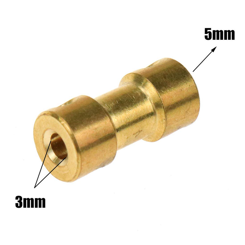 [Australia - AusPower] - Sydien 8Pcs 3mm to 5mm Brass Shaft Coupling Rigid Coupler Motor Connector with Screw&Hexagon Wrench 