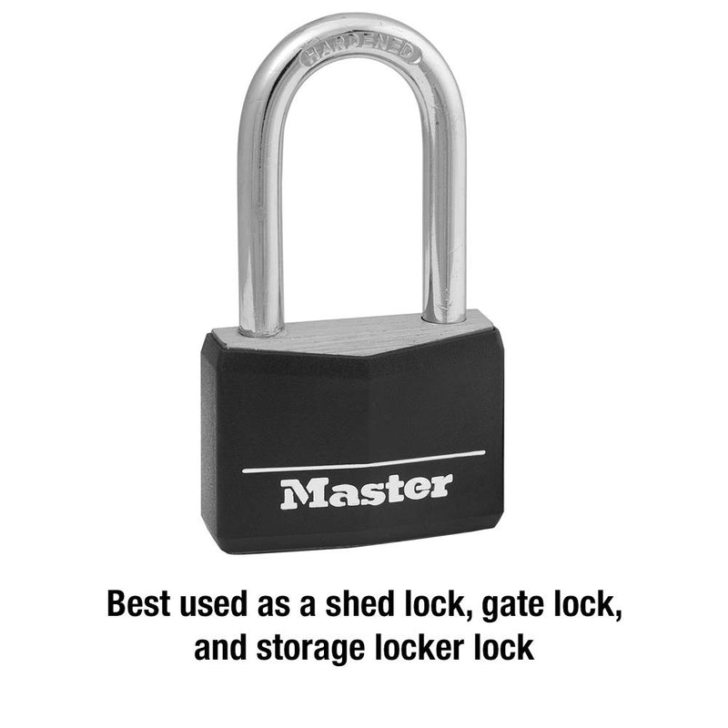 [Australia - AusPower] - Master Lock 141DLF Covered Aluminum Padlock with Key, Black One Pack 