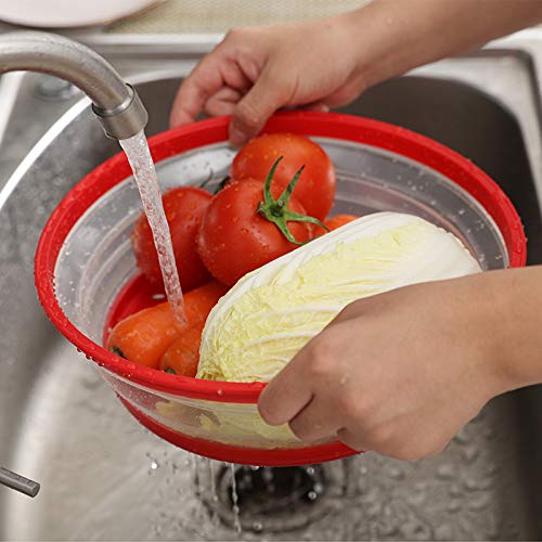 [Australia - AusPower] - Collapsible Microwave Food Cover BPA free TPR, 10.5inch, round with grip handle, Red… 1 