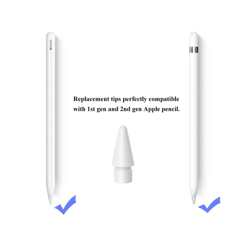 [Australia - AusPower] - Vruck Pen Tip for Apple Pencil: Replacement Stylus Fine Nib Compatible with iPad Air Mini Pro Apple Pencil 1st Gen & 2nd Generation Tips - 4 Packs 