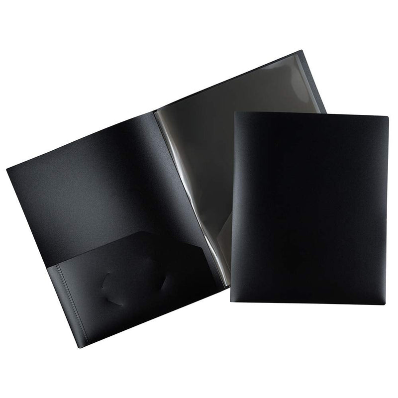 [Australia - AusPower] - JAM PAPER Heavy Duty Plastic Multi Pocket Folders - 6 Pocket Organizer - Black - 2/Pack 6 Pocket (Pack of 2) 