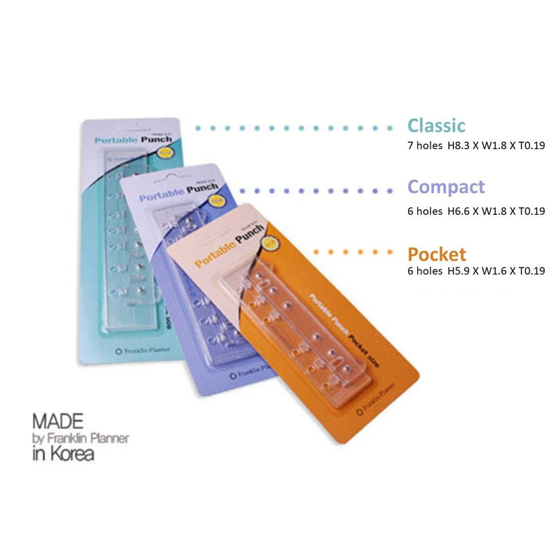 [Australia - AusPower] - Franklin Covey Portable 7-Hole Punch for Classic Style Day Planner Pages- Plastic, 5mm Hole Diameter,Insert Plastic Punch Diary 