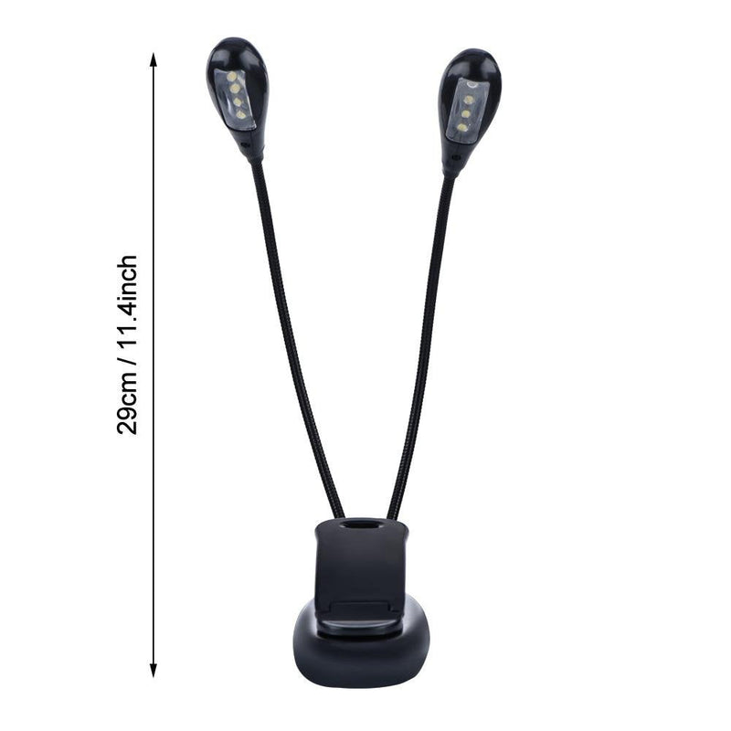 [Australia - AusPower] - Clip on Reading Light, Mini Double Adjustable Arms Light Clip On Music Stand Book Reading LED Lamp Rechargeable Flexible Eye-Care LED Book Light Perfect Replacement for Bookworms(8 Lights) 8 lights 