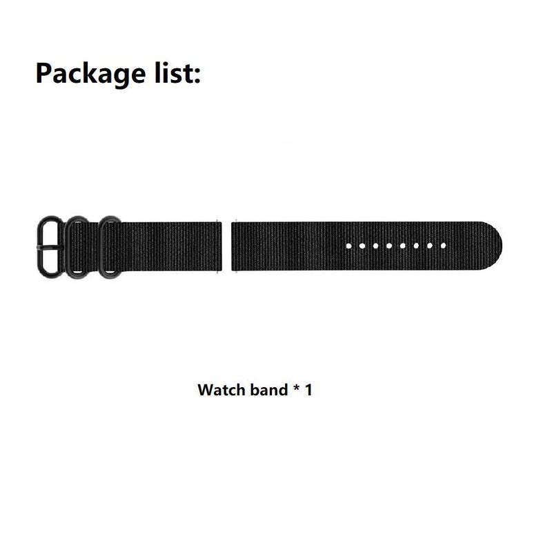 [Australia - AusPower] - AWMES Compatible for Samsung Galaxy Watch 3 41mm/42mm Bands, 20mm Quick Release Nylon Watch Strap for Samsung Galaxy Watch Active 2 40mm/44mm,Gear Sport,S2 Classic Smartwatch Black -1 Pack 