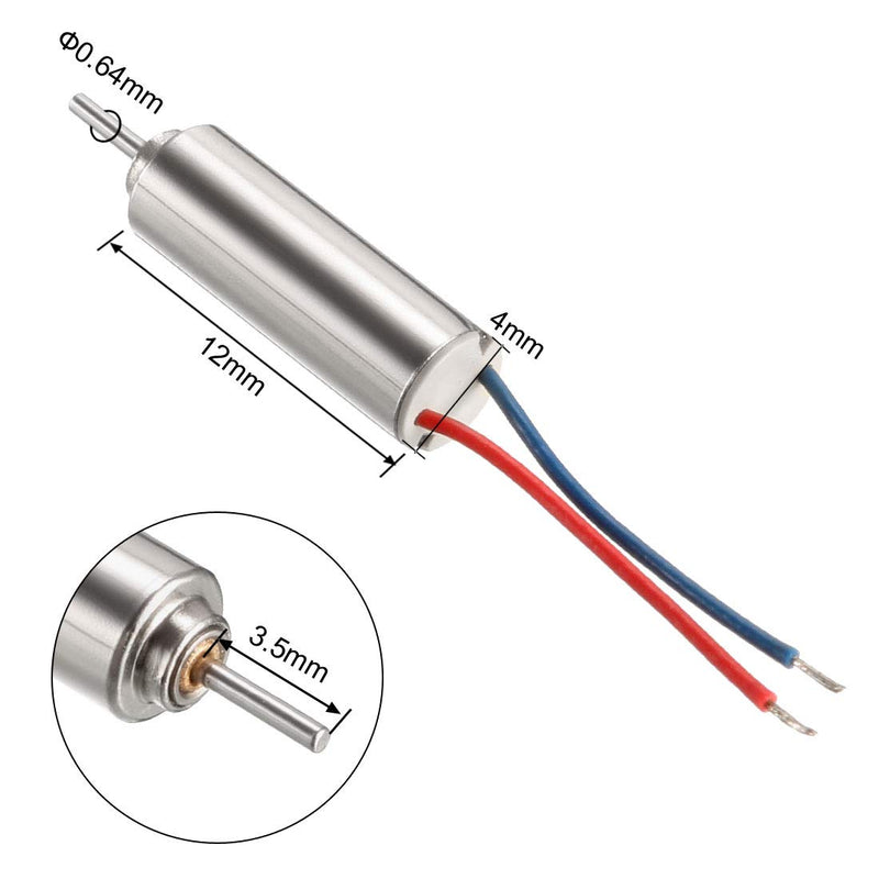 [Australia - AusPower] - uxcell 4PCS DC 3V Coreless Micro Motor 412 4x12mm for Airplane Model RC 