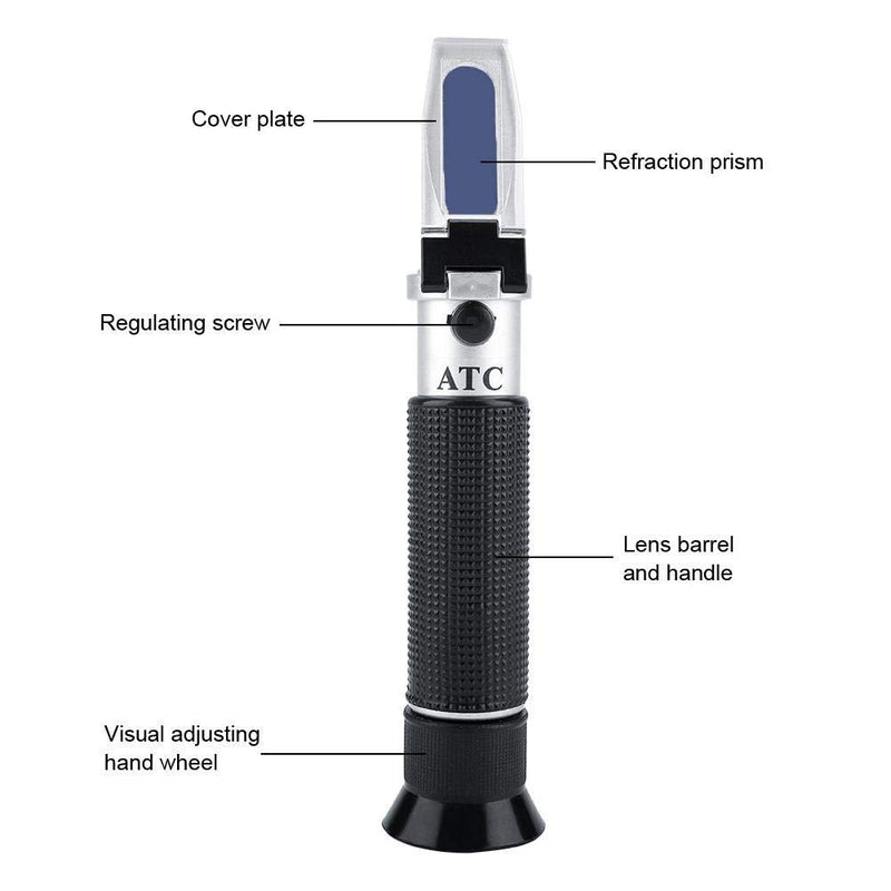 [Australia - AusPower] - Salinity Refractometer, Handheld 0 to 100% Salinity Refractometer Salinometer Portable Sea Water Salt Concentration Tester Meterwith Automatic Temperature Compensation 