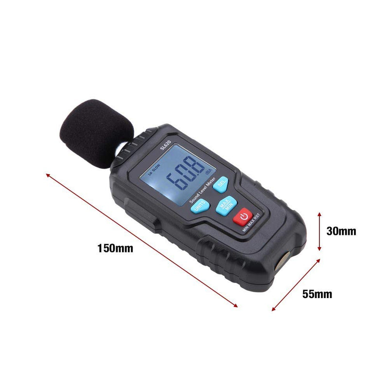 [Australia - AusPower] - Digital Measurement Meter Sound Level Meter Noise Tester LCD Screen Detector DB Meter Decibel Tester for FFT Analyzer for Houdehold for Industry and 