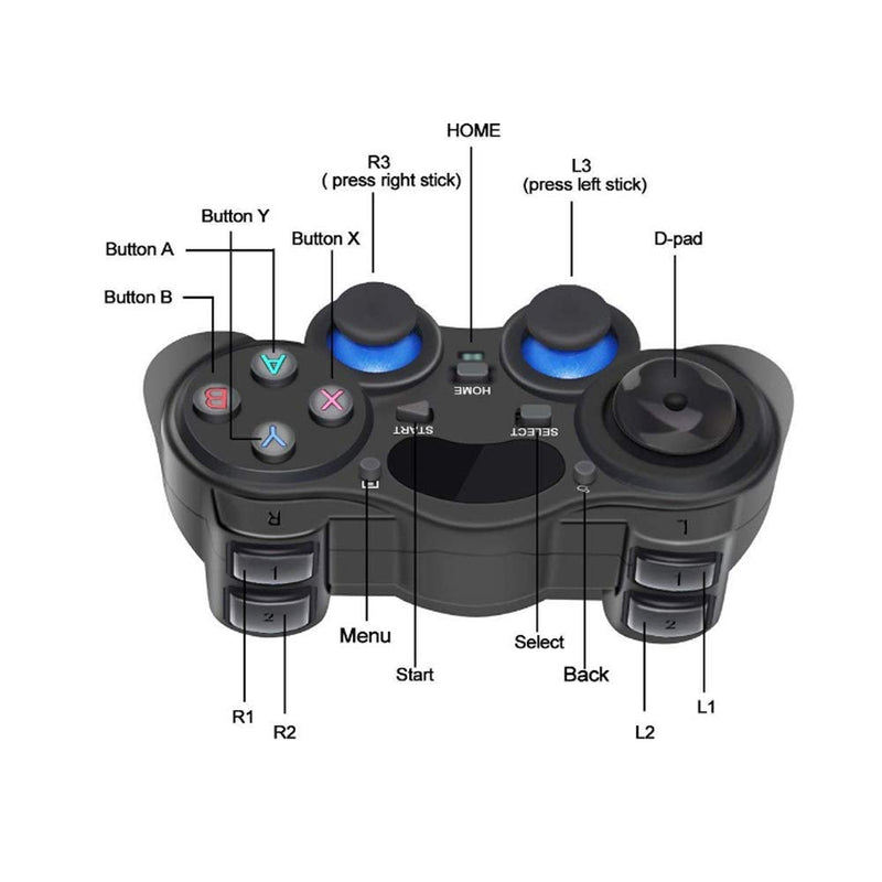 [Australia - AusPower] - USB Wireless Gaming Controller Gamepad for PC/Laptop Computer(Windows XP/7/8/10) & PS3 & Android & Steam - [Black] (black) 