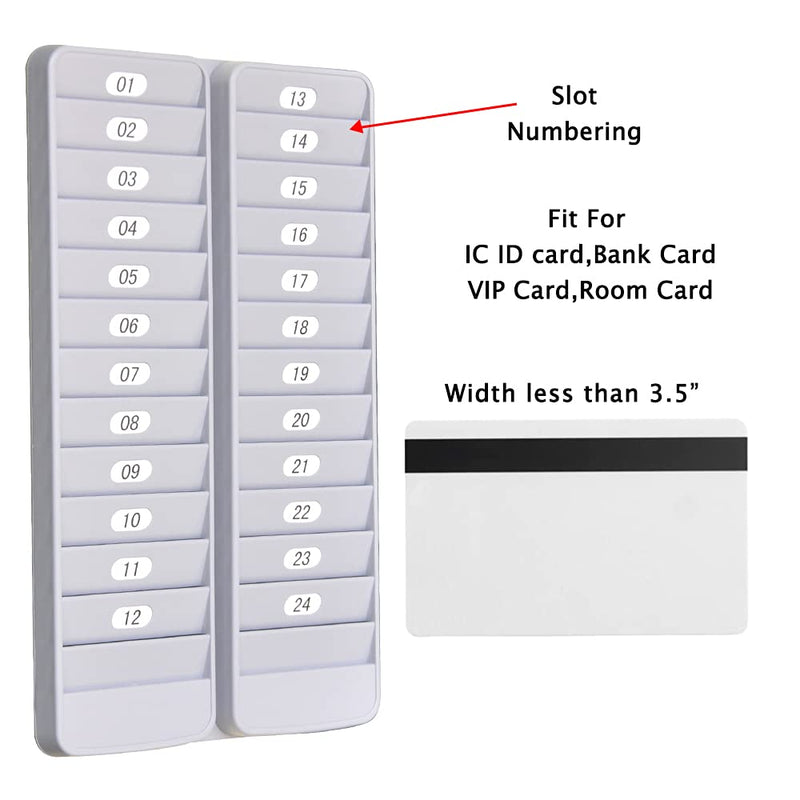 [Australia - AusPower] - JMIUHACOU Card Rack,Keeps Swipe Cards, Badges, id's and Other Items neatly Organized,Includes self-Adhesive Number Labels (24slot) 