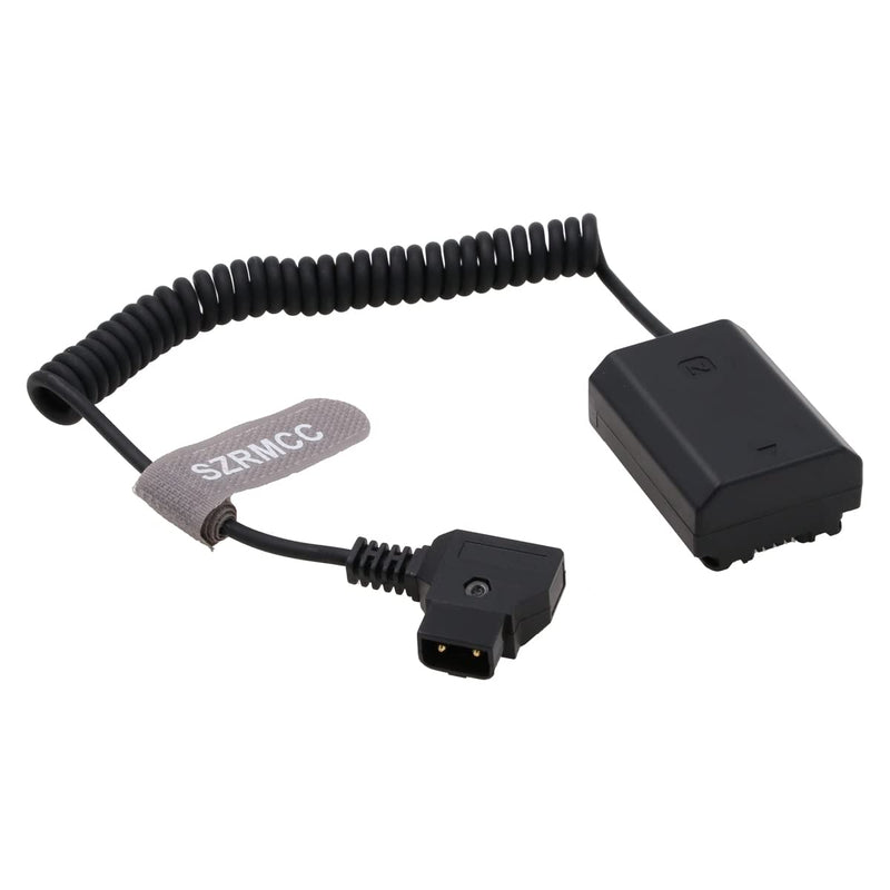[Australia - AusPower] - SZRMCC D-tap 2 Pin Male to NP FZ100 DC Coupler Dummy Battery Coiled Power Cable for Sony A9 A7III A7RIII A7RIV A7SIII Camera (Coiled Cable) Coiled Cable 