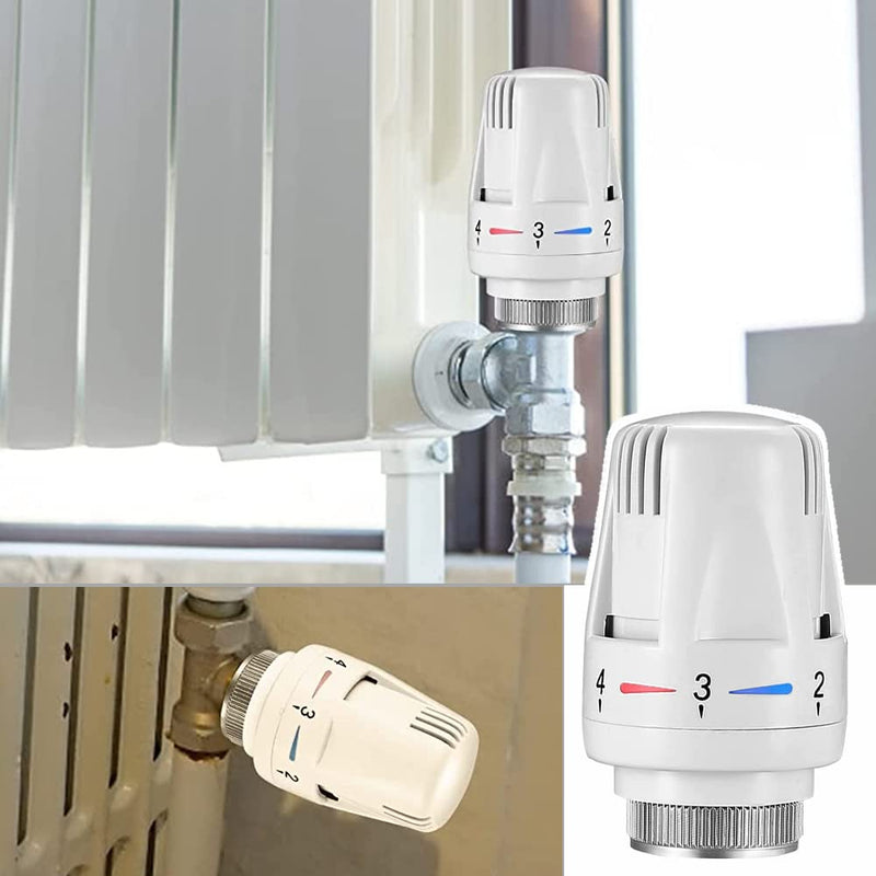 [Australia - AusPower] - 2 Pcs Thermostatic Radiator Heads Automatical Temperature Control Heads Anti Freeze Radiator Valve Heating Systems for Home Office 