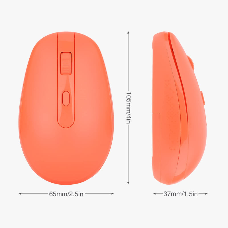 [Australia - AusPower] - Wireless Mouse ,Rii RM700 2.4G Silent Mouse with 3200 DPI ,Computer Mouse with USB Nano Receiver for Laptop,PC,Mac,Chromebook,Windows and School Work(Orange) Orange 