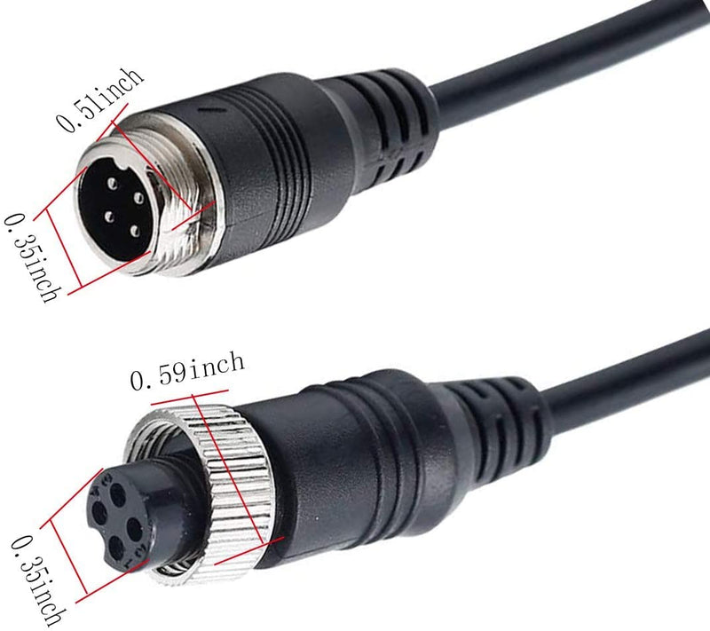 [Australia - AusPower] - Car Video 4Pin Aviation Extension Cable for CCTV Rearview Camera Car Truck Trailer Camper Bus Motorhome Vehicle Backup Monitor Waterproof Shockproof System 3FT/1M 