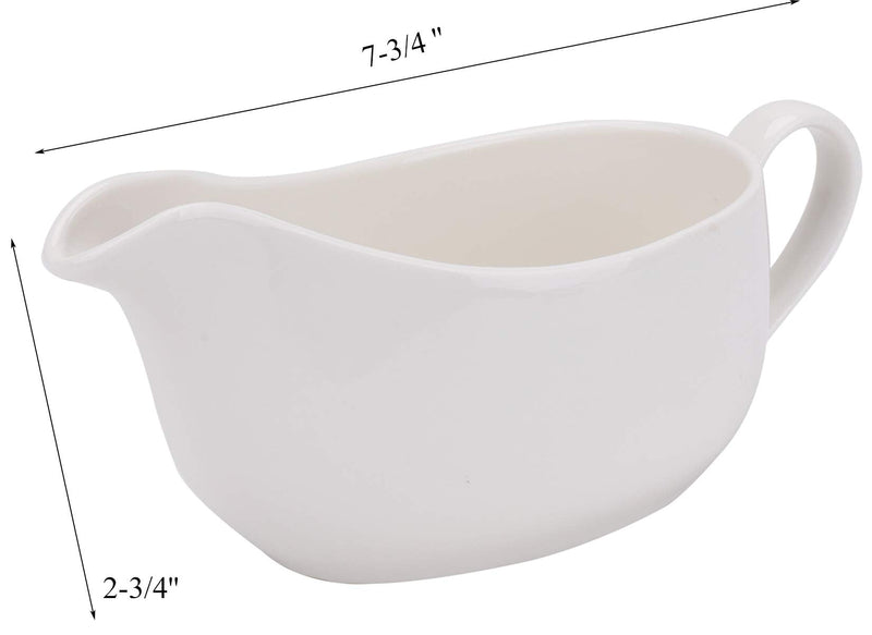 [Australia - AusPower] - Yesland 2 Pcs 15 oz Gravy Boat, Ceramic White Easy-Pour Gravy Boat for Dining, Holiday Meals & Parties 