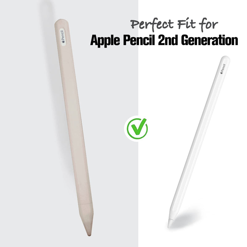 [Australia - AusPower] - KELIFANG Silicone Case Sleeve Cover Compatible with Apple Pencil 2nd Generation, Protective Skin Holder Grip and Tip Cap Accessories for iPad Pro 11/12.9 inch, Starlight 