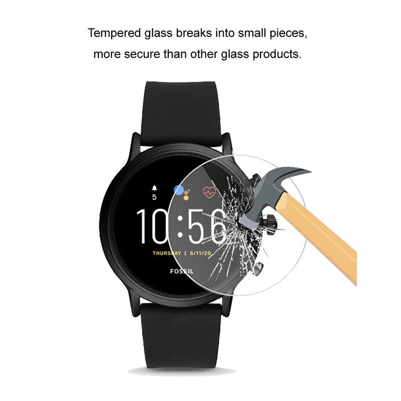 [Australia - AusPower] - (4 Pack) For Fossil Gen 5 Smartwatch Carlyle HR Tempered Glass Screen Protector, HD Clear, Anti Scratch, Bubble Free, 9H Hardness, Case Friendly. 