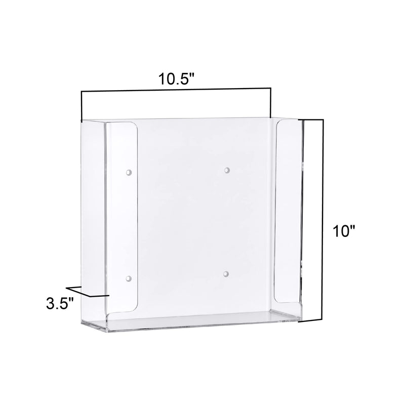 [Australia - AusPower] - Amazing Abby Acrylic Glove Box Holder, Wall-Mounted Glove Dispenser, Floating Glove Box Organizer, Medium Size (for 2 Boxes), 10.5" W x 10.0" H x 3.5" D (Mounting Hardware Included) Medium (for 2 Boxes) 