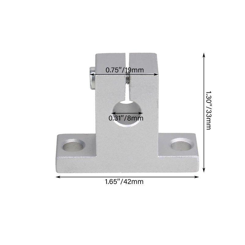 [Australia - AusPower] - BQLZR SK8 8mm CNC Linear Motion Ball Slide Units Rail Support Guide Shaft Bearing Pack of 2 