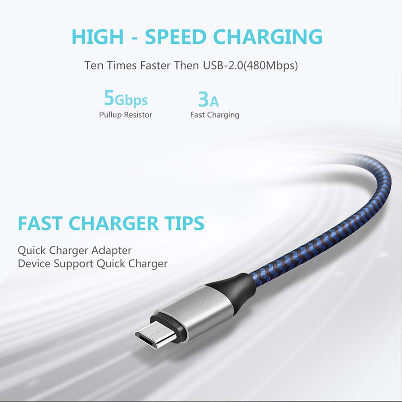 [Australia - AusPower] - TPLTECH Micro USB Cable,2Pack 5Ft Fast Charging Android Nylon Braided Charger Cord for LG Stylus 3/Stylo 3 Plus/Stylo 2, LG K50 K40 S,LG K30 K20 K10 K7 Plus,LG V10 Q6 G4 G3,LG Q60,LG W30 W10 